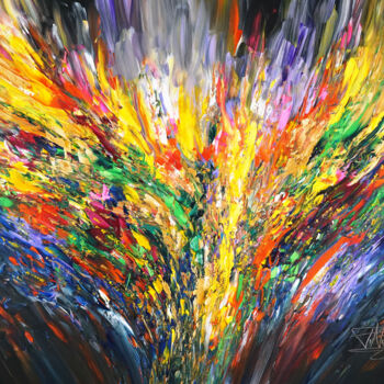 Malerei mit dem Titel "Positive Energy Bla…" von Peter Nottrott, Original-Kunstwerk, Acryl
