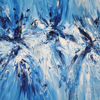Painting titled "Blue Energy XL 4" by Peter Nottrott, Original Artwork, Acrylic