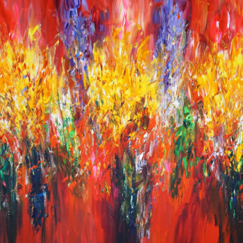 Pittura intitolato "Red Energy XL 11" da Peter Nottrott, Opera d'arte originale, Acrilico