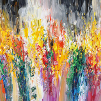 Malerei mit dem Titel "Romantic Rainy Summ…" von Peter Nottrott, Original-Kunstwerk, Acryl