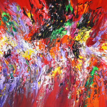 Malerei mit dem Titel "Red Daydream L 5" von Peter Nottrott, Original-Kunstwerk, Acryl