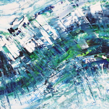 Malerei mit dem Titel "Slim: Turquoise Blu…" von Peter Nottrott, Original-Kunstwerk, Acryl