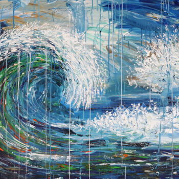 Pittura intitolato "Ocean Waves XL 1" da Peter Nottrott, Opera d'arte originale, Acrilico
