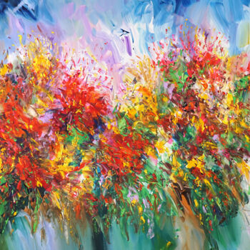 Painting titled "Floral Summer Day X…" by Peter Nottrott, Original Artwork, Acrylic