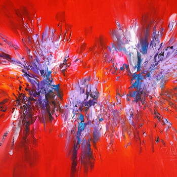 Pittura intitolato "Lavender Red XL 2" da Peter Nottrott, Opera d'arte originale, Acrilico