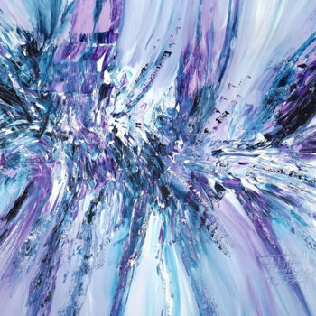 Malerei mit dem Titel "Purple Turquoise Bl…" von Peter Nottrott, Original-Kunstwerk, Acryl