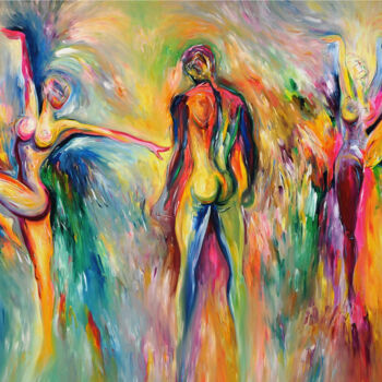 Peinture intitulée "Amorist And Nudes X…" par Peter Nottrott, Œuvre d'art originale, Acrylique