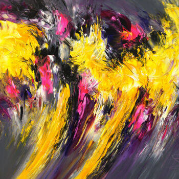 Malerei mit dem Titel "Composition Yellow…" von Peter Nottrott, Original-Kunstwerk, Acryl