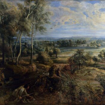 Painting titled "Vue de Het Steen au…" by Peter Paul Rubens, Original Artwork, Oil