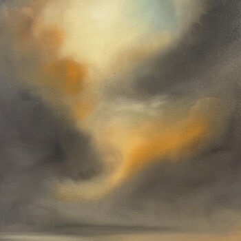 Painting titled "Ancient Light II" by Peter Pitout, Original Artwork, Oil Mounted on Cardboard