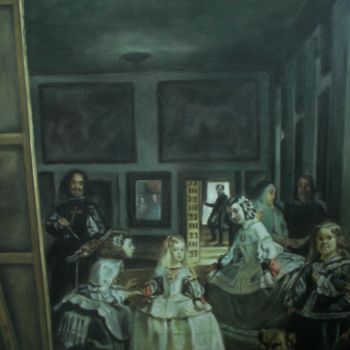 Painting titled "Las Meninas.Oil on…" by Peter Reck, Original Artwork, Oil