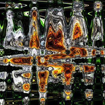Digitale Kunst mit dem Titel "Fire and Ice" von Peter Reichel, Original-Kunstwerk, Fotomontage
