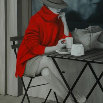 Картина под названием "Red turtle-collar d…" - Peter Seminck, Подлинное произведение искусства, Масло