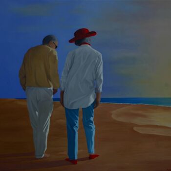 Картина под названием "Late afternoon on t…" - Peter Seminck, Подлинное произведение искусства, Масло