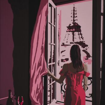 「La vie en rose」というタイトルの絵画 Peter Seminckによって, オリジナルのアートワーク, アクリル