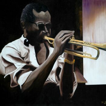 Painting titled "Miles Davis" by Peter Seminck, Original Artwork, Oil