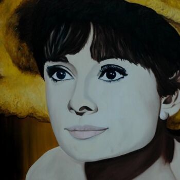 Painting titled "Audrey Hepburn" by Peter Seminck, Original Artwork, Oil