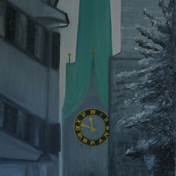 Peinture intitulée "Schluesselgasse-Zue…" par Peter Stutz, Œuvre d'art originale, Huile