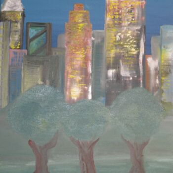 绘画 标题为“Central Park” 由Peter Stutz, 原创艺术品, 油 安装在木质担架架上
