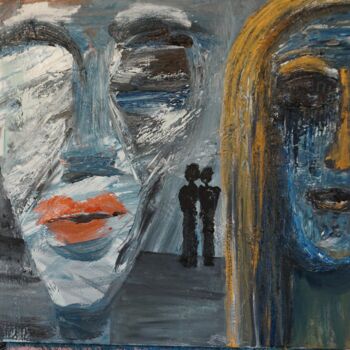 Painting titled "New Years Party on…" by Peter Stutz, Original Artwork, Oil