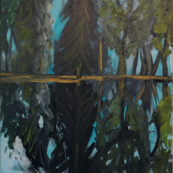 Painting titled "Reflection-of-const…" by Peter Stutz, Original Artwork, Oil