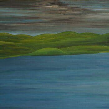 Painting titled "Green Island" by Peter Stutz, Original Artwork, Oil