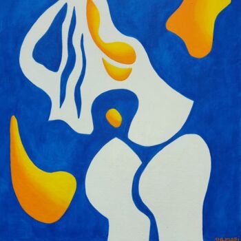 Schilderij getiteld "Woman brush hair" door Peter Vamosi, Origineel Kunstwerk, Acryl