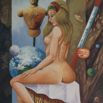 Картина под названием "Gaia und der Herr" - Picturewall, Подлинное произведение искусства, Масло