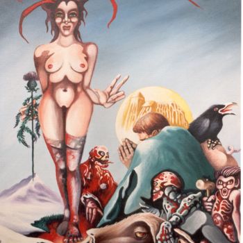 Malerei mit dem Titel "Versuchung des hl.…" von Picturewall, Original-Kunstwerk, Öl