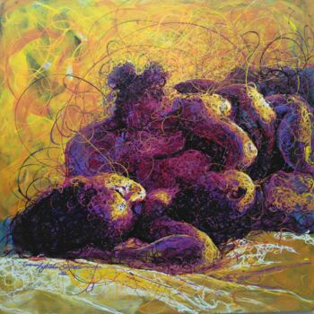 Painting titled "MAMA EJIME "Mother…" by Peter Agbadu, Original Artwork, Acrylic