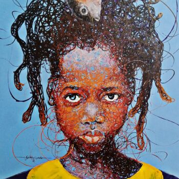 Peinture intitulée "Symbi's Absence" par Peter Agbadu, Œuvre d'art originale, Acrylique