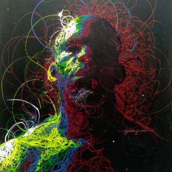 Peinture intitulée "LOST IDENTIFY 0" par Peter Agbadu, Œuvre d'art originale, Acrylique