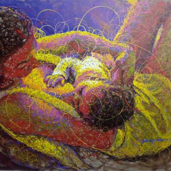 Pintura intitulada "Taking over" por Peter Agbadu, Obras de arte originais, Acrílico