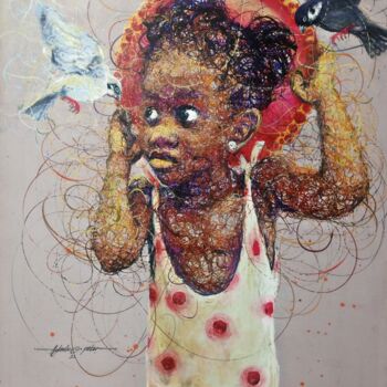 Malarstwo zatytułowany „Pure heart” autorstwa Peter Agbadu, Oryginalna praca, Akryl