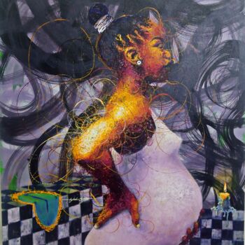 Pittura intitolato "HOPEFULLY" da Peter Agbadu, Opera d'arte originale, Acrilico