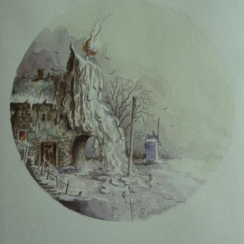 「The old lighthouse.」というタイトルの絵画 Peter Meulenersによって, オリジナルのアートワーク, オイル