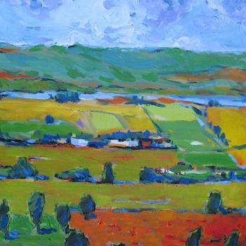 Pintura intitulada "Fields" por Peter Radacina, Obras de arte originais