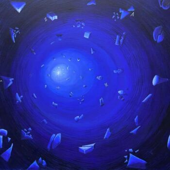 Schilderij getiteld "big.blue.swirl" door Peters Atelier Austria, Origineel Kunstwerk, Acryl
