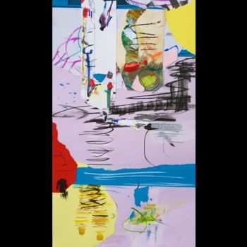 Collages intitulée "Abstracted Liquid 3" par Peter Stringer, Œuvre d'art originale, Encre