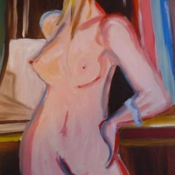 Painting titled "Jeune fille nue" by Bulle, Original Artwork