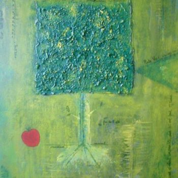 Peinture intitulée "un carré de vert da…" par Petite Paquerette, Œuvre d'art originale