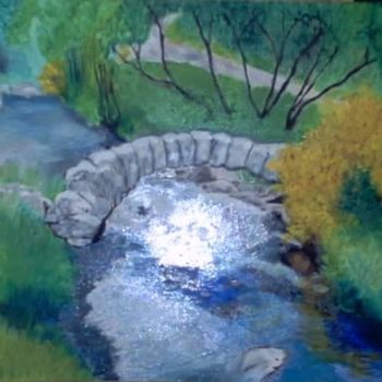 Pintura intitulada "La rivière  Georget…" por Les Petits Pinceaux De Norah Joy, Obras de arte originais
