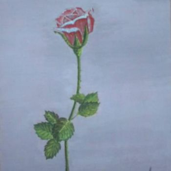 Malerei mit dem Titel "La Rose" von Les Petits Pinceaux De Norah Joy, Original-Kunstwerk