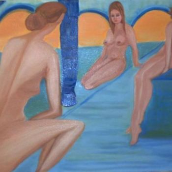 Peinture intitulée "The Seaside Resort" par Les Petits Pinceaux De Norah Joy, Œuvre d'art originale