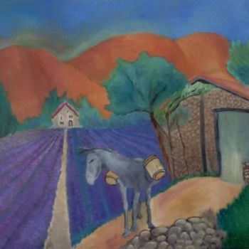 Painting titled "A COUNTRY VIEW" by Les Petits Pinceaux De Norah Joy, Original Artwork