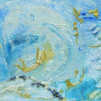 Schilderij getiteld "Voyage astral" door Jhp Creations - Joelle Hagoulon-Petot, Origineel Kunstwerk, Acryl