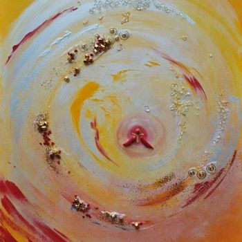 Peinture intitulée "3ème chakra (plexus…" par Jhp Creations - Joelle Hagoulon-Petot, Œuvre d'art originale, Acrylique Monté…