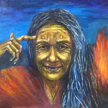 Painting titled "wisdom" by Irina Petrova, Original Artwork, Oil