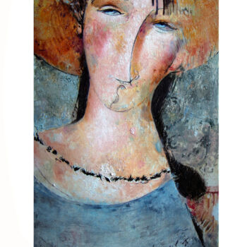 Peinture intitulée "Портрет женщинки" par Piotr Kozlov (Ampir), Œuvre d'art originale, Huile