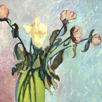 Картина под названием "Tender Roses" - Petr Ldin, Подлинное произведение искусства, Масло